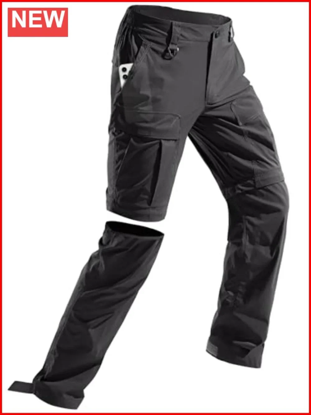 Men Hiking Convertible Pants Waterproof Quick Dry Zip Off Cargo Fishing Pants
